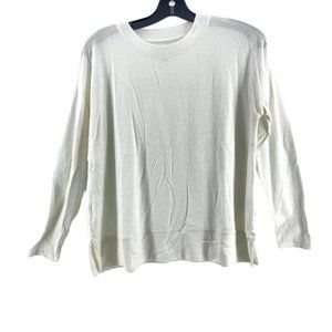 Lucky Brand Women's Sweater Solid White Long Sleeve Super Soft Size Small